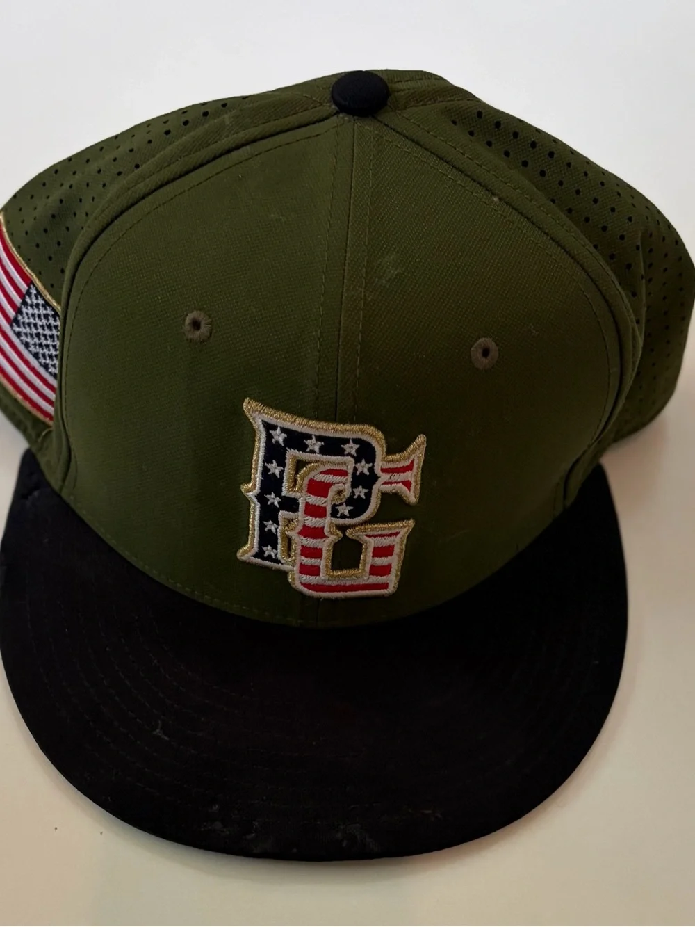 New Era Olive Green and Black USA Logo Baseball Cap